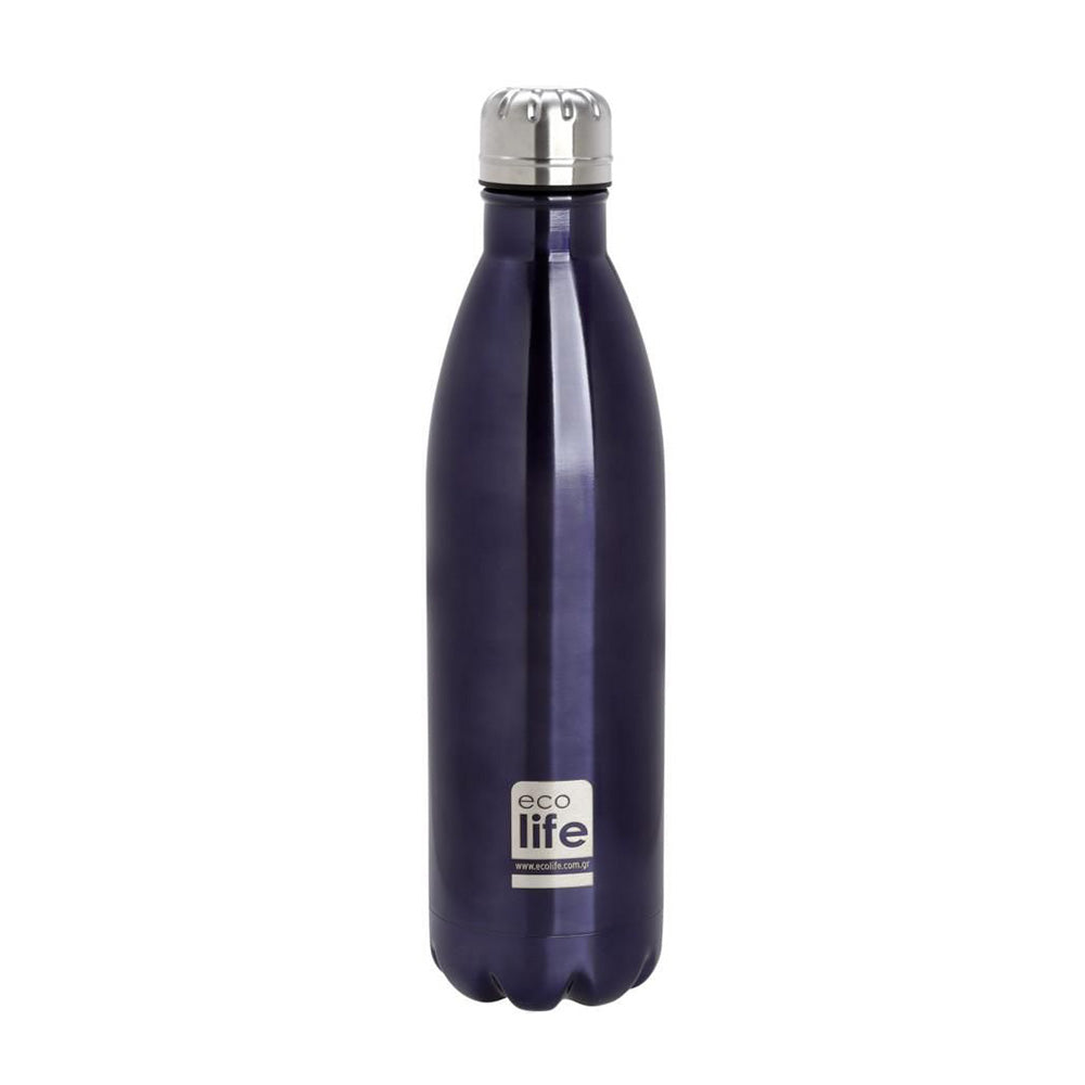 Ecolife Μεταλλικό Μπουκάλι Θερμός Μωβ 750 ml
