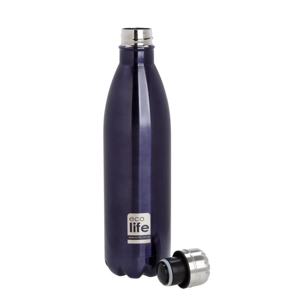 Ecolife Μεταλλικό Μπουκάλι Θερμός Μωβ 750 ml
