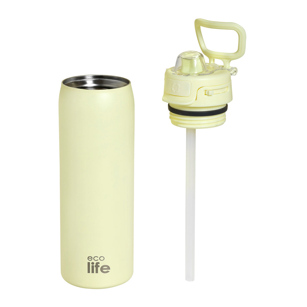 Ecolife Μεταλλικό Μπουκάλι Θερμός Off White 650 ml
