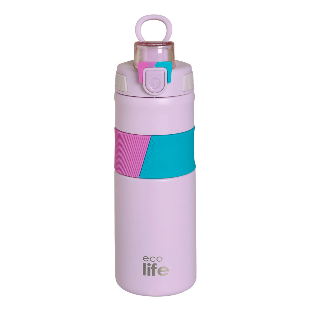 Ecolife Μεταλλικό Μπουκάλι Θερμός Pink 550 ml