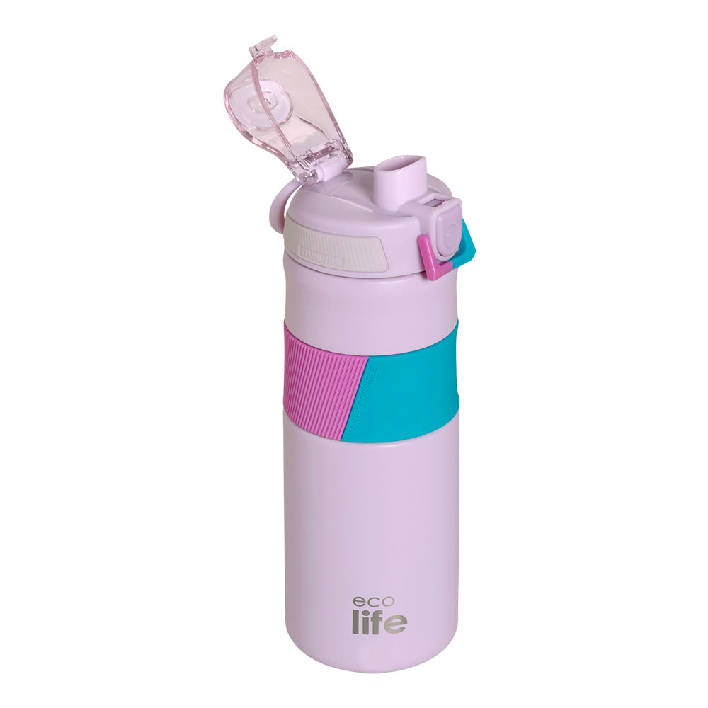 Ecolife Μεταλλικό Μπουκάλι Θερμός Pink 550 ml