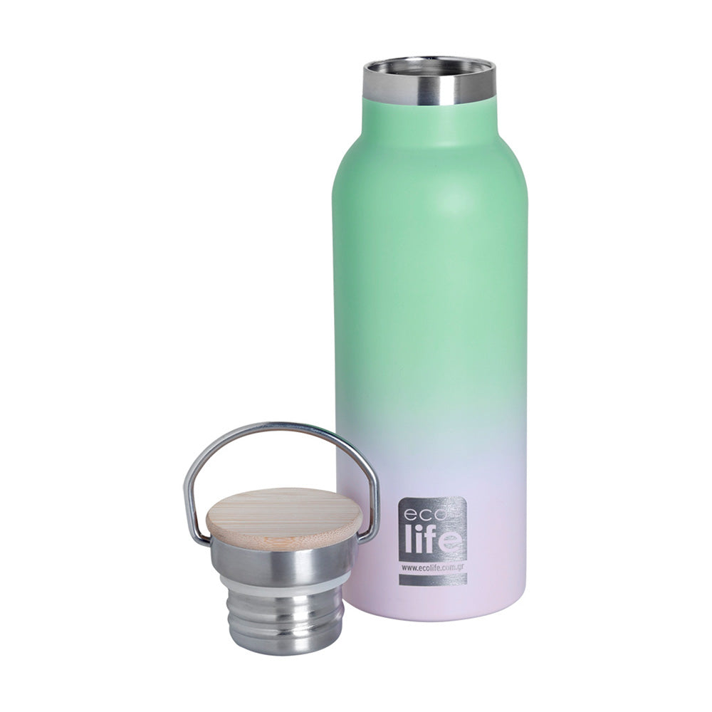 EcolifeEcolife Μεταλλικό Μπουκάλι Θερμός Ice Cream Bamboo Lid 500 mlpapell.gr