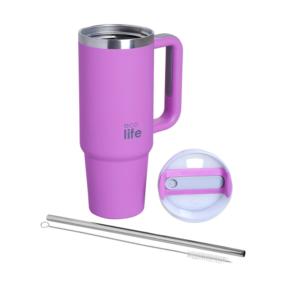 EcolifeEcolife Μεταλλικό Ποτήρι Θερμός (Με Καλαμάκι) Iris 900 mlpapell.gr