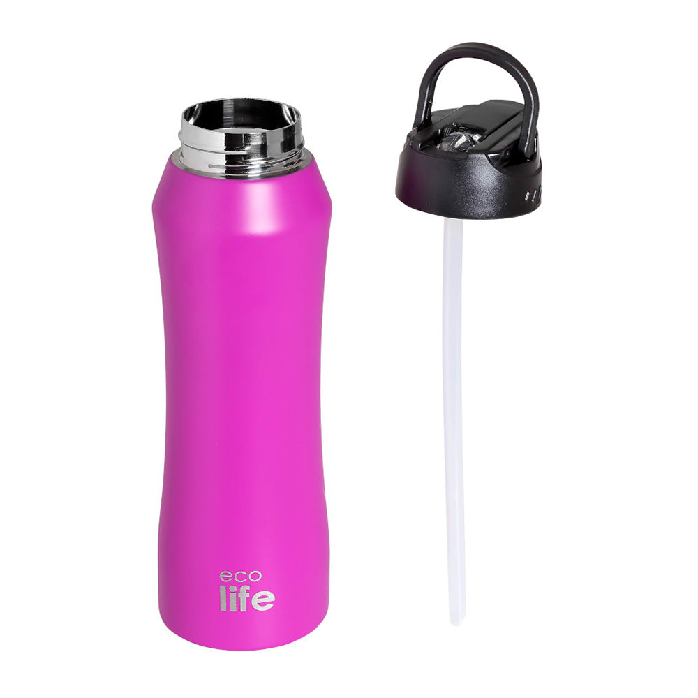 Ecolife Μεταλλικό Θερμός Φούξια 550ml