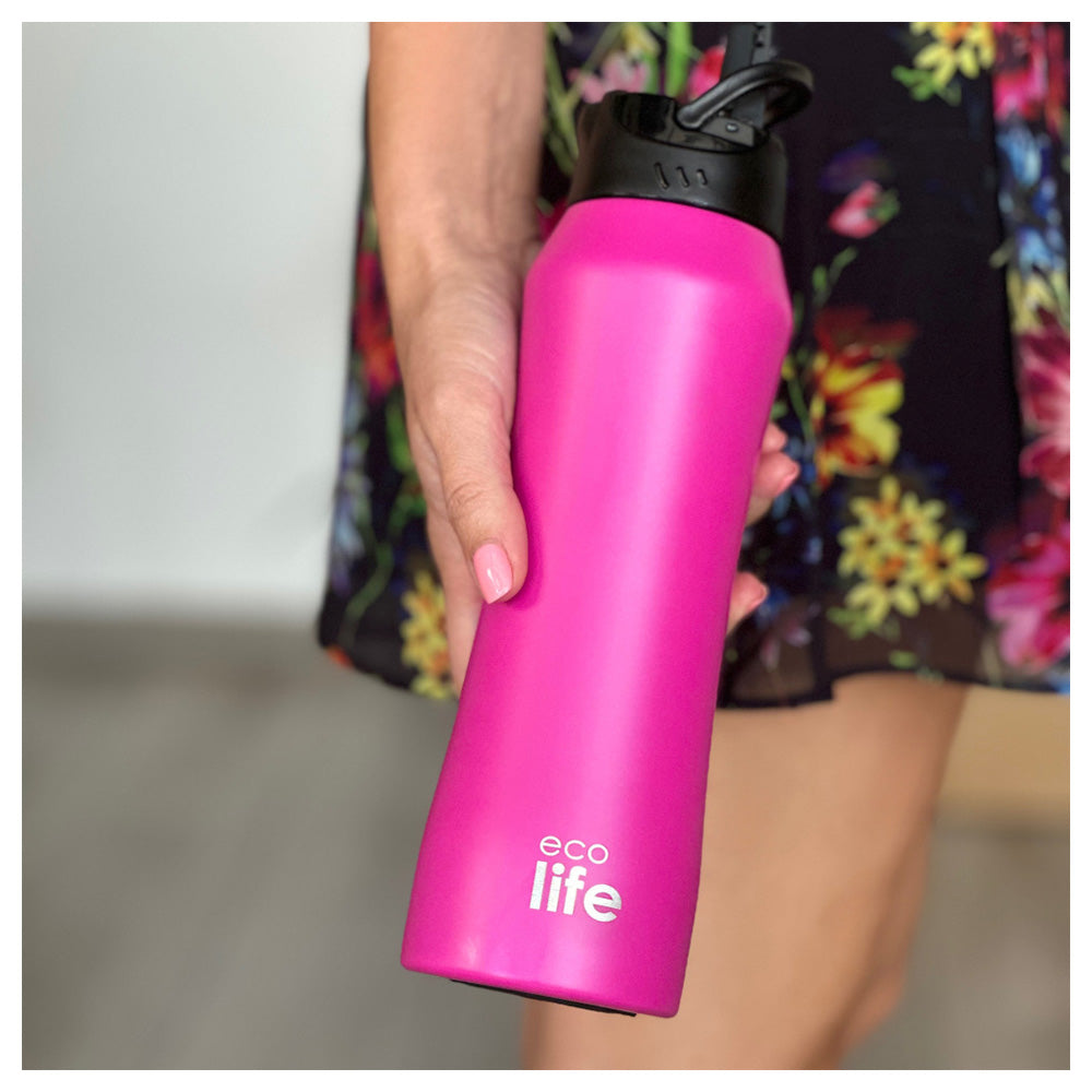 Ecolife Μεταλλικό Θερμός Φούξια 550ml