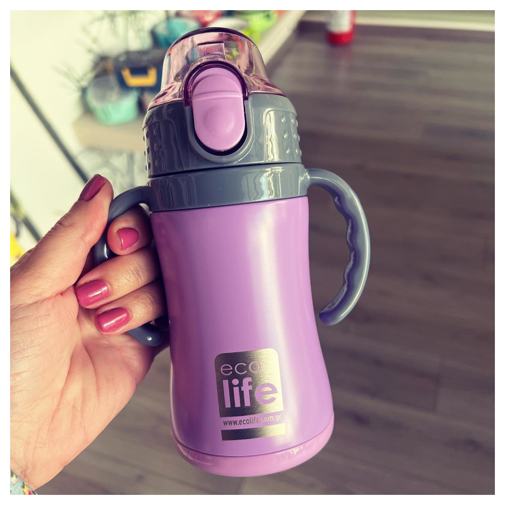 Ecolife Μεταλλικό Θερμός Παιδικό Λιλά 300 ml