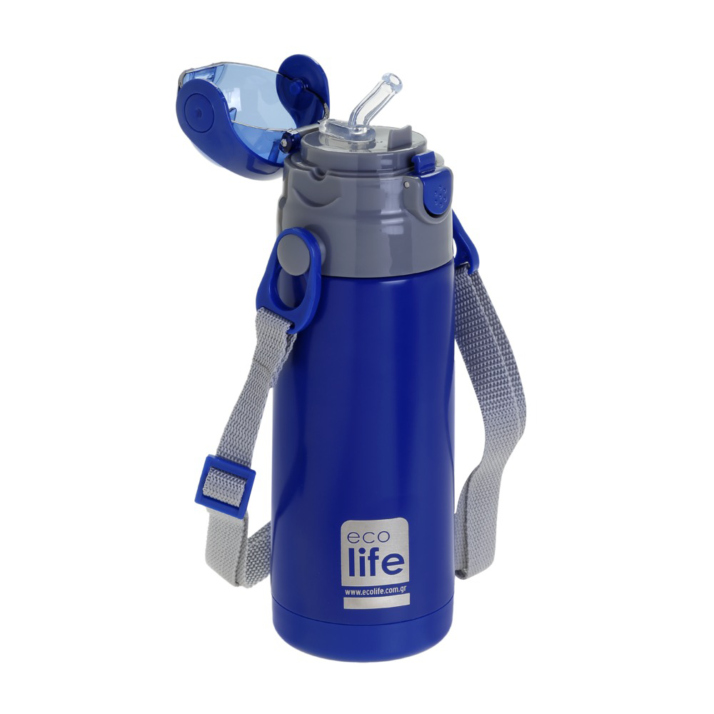 Ecolife Μεταλλικό Θερμός Παιδικό Σκούρο Μπλε 400 ml