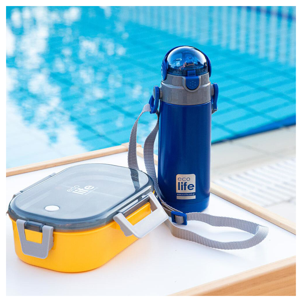 Ecolife Μεταλλικό Θερμός Παιδικό Σκούρο Μπλε 400 ml
