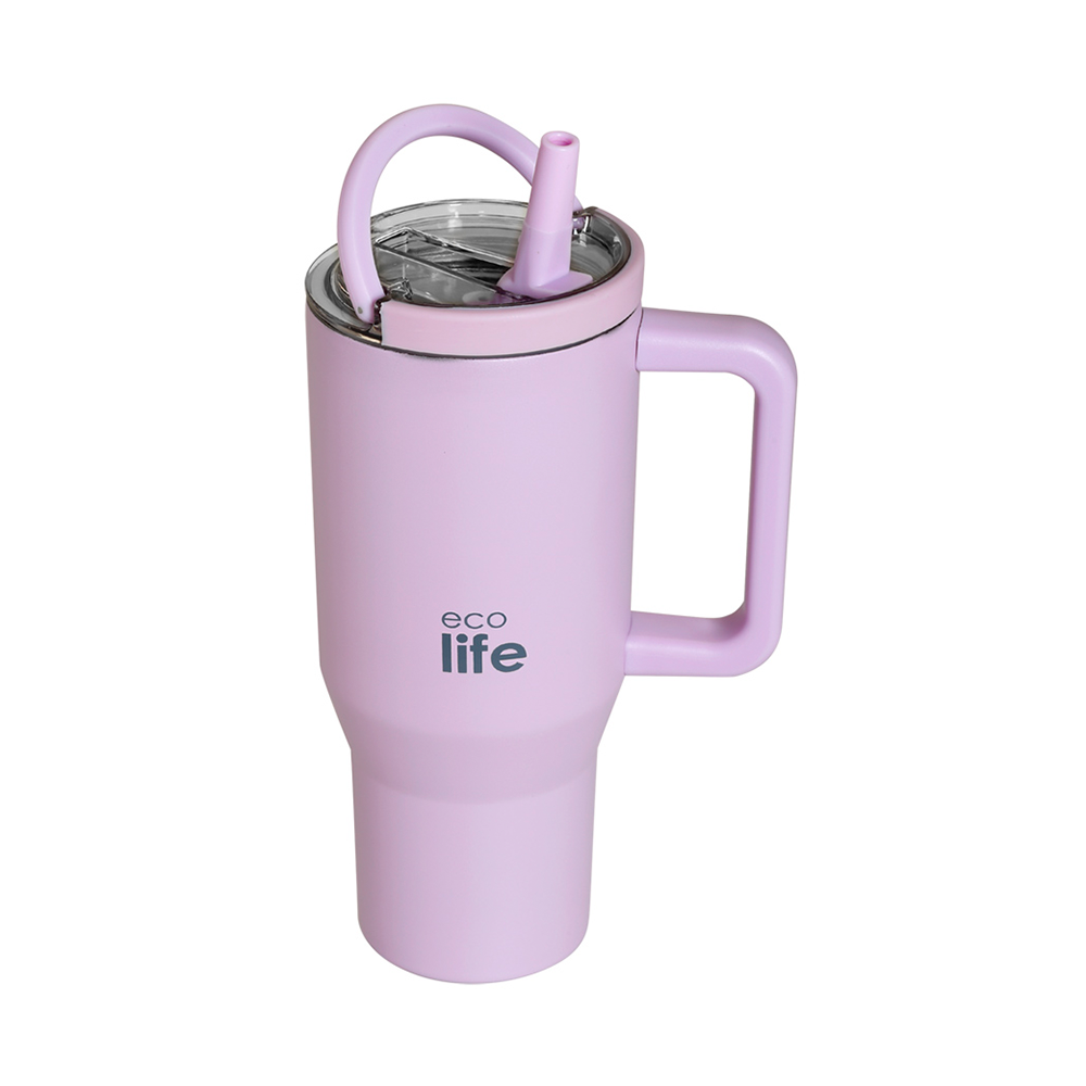 Ecolife Tumbler 2Handles Lid Light Lilac 900ml