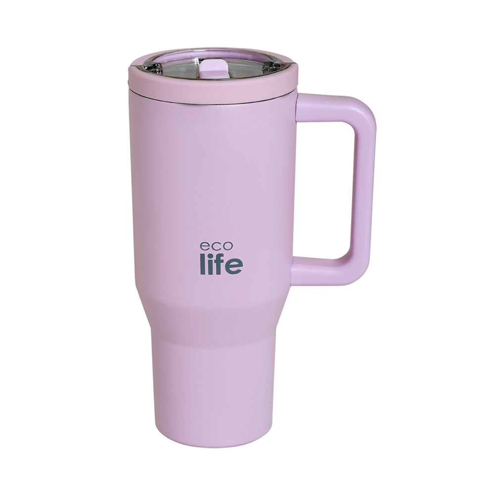 Ecolife Tumbler 2Handles Lid Light Lilac 900ml