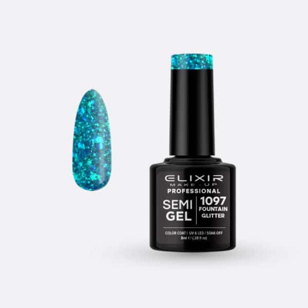 Elixir Ημιμόνιμο Βερνίκι #1097 Fountain Glitter 8ml