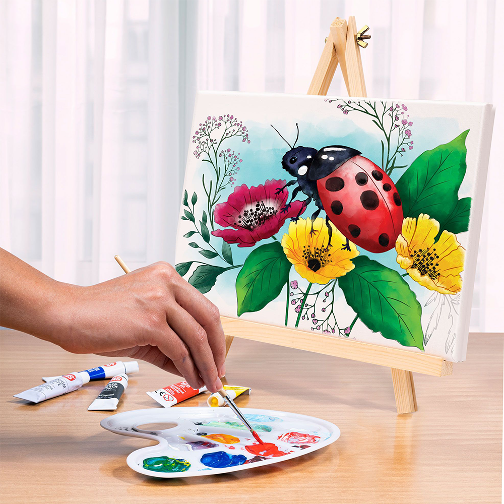 AS CompanyAS Happi Hobbi Εργαστήριο Ζωγραφικής Ακρυλικά Χρώματα Σετ Ζωγραφικής Με Ξύλινο Καβαλέτοpapell.gr