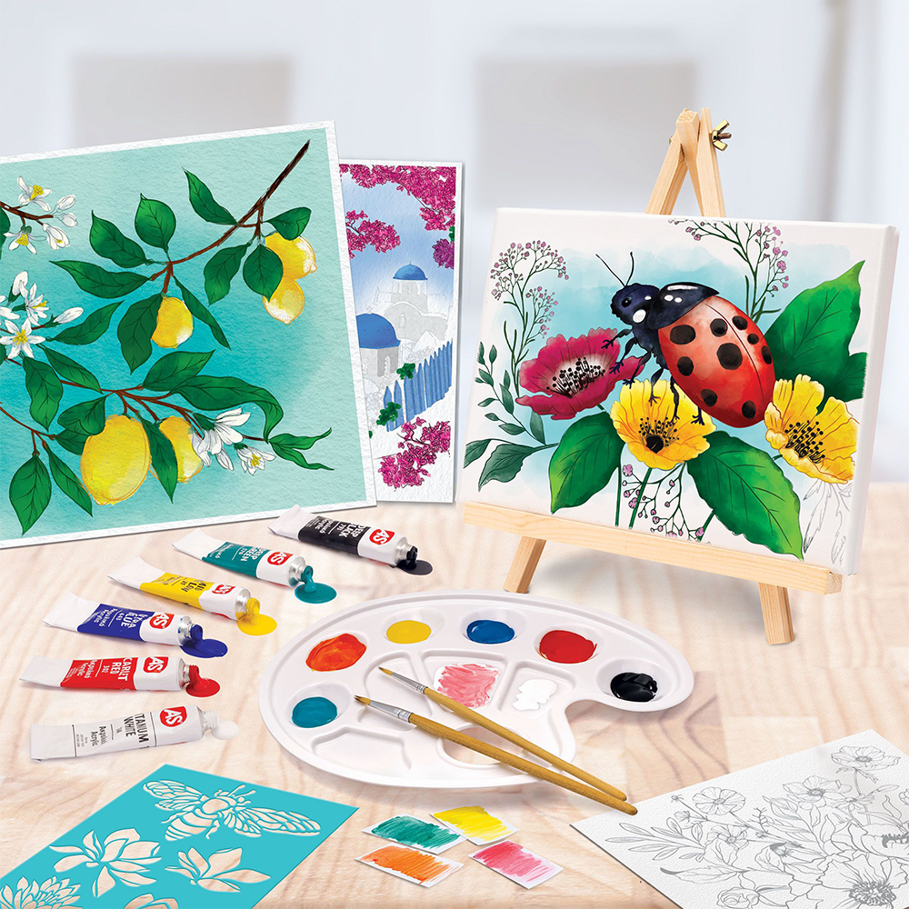 AS CompanyAS Happi Hobbi Εργαστήριο Ζωγραφικής Ακρυλικά Χρώματα Σετ Ζωγραφικής Με Ξύλινο Καβαλέτοpapell.gr