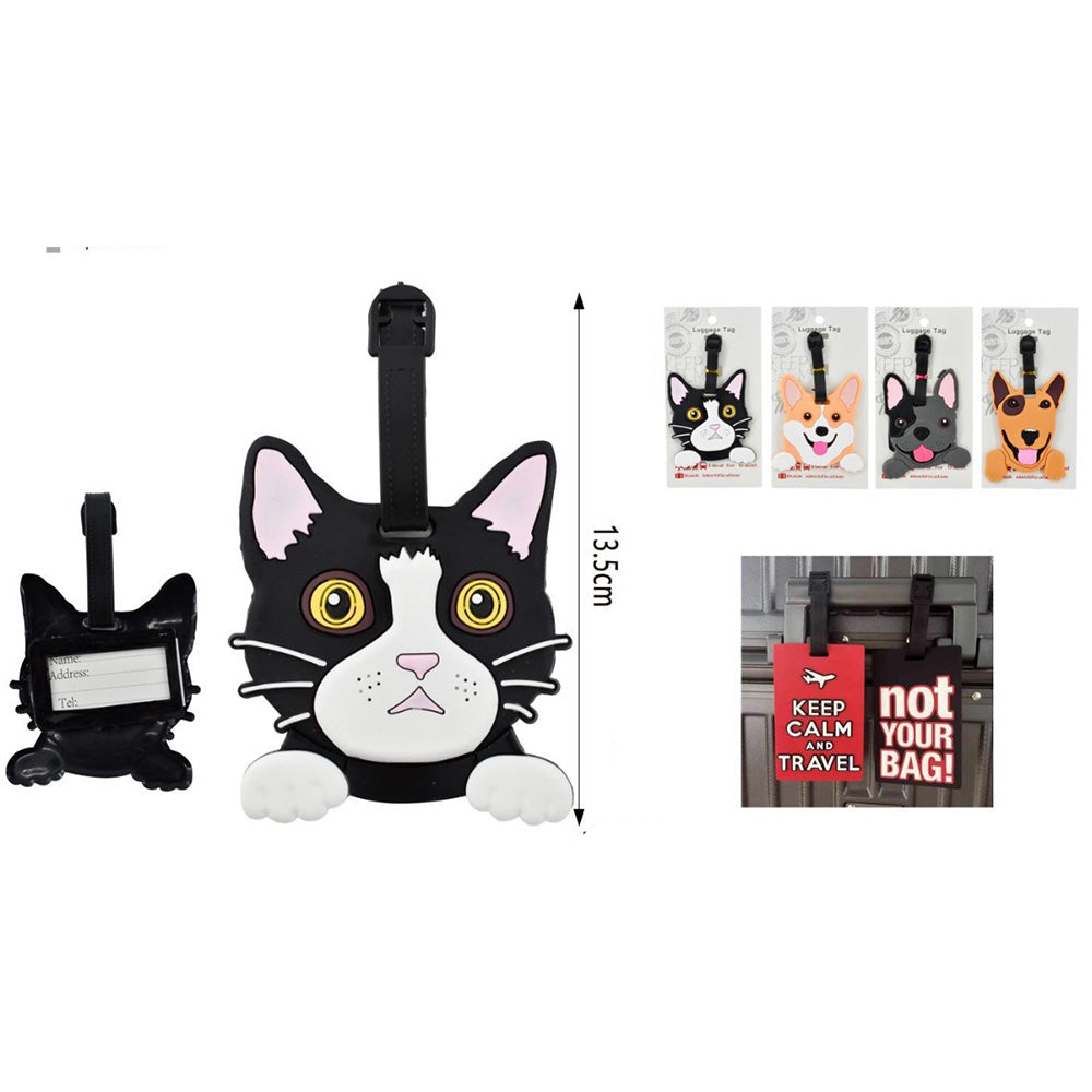 Ετικέτα Βαλίτσας Σκυλάκι- Γατούλα 10εκ 3 Σχέδια- 1Τμχ