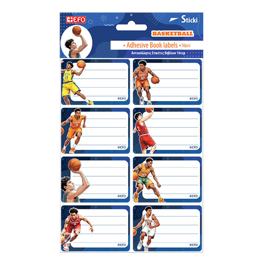 Ετικέτες Αυτοκόλλητες Sticki Basketball 16 Τμχ
