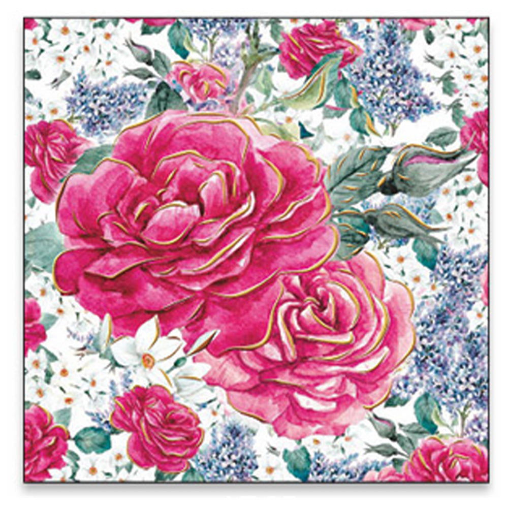 SpadiΕυχετήρια Κάρτα ''Gold Flowers'' Φούξ Τριαντάφυλλαpapell.gr