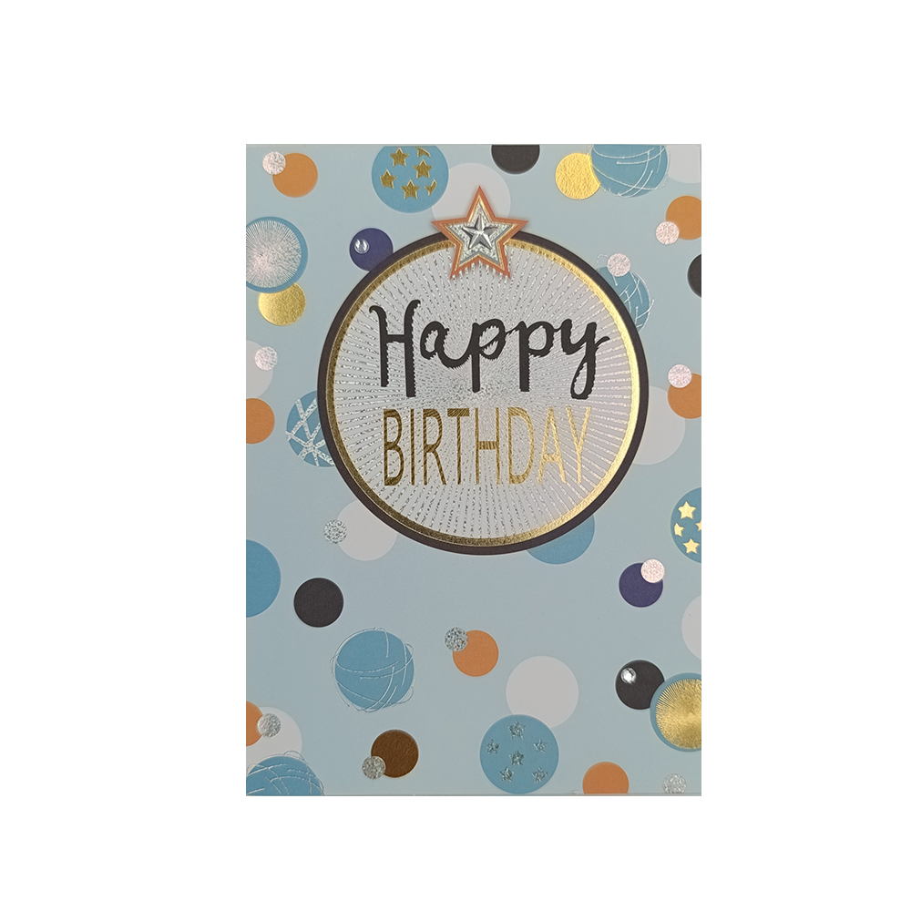 SpadiΕυχετήρια Κάρτα Γενεθλίων ''Happy Men'' Happy Birthday Circle 18Χ13εκpapell.gr