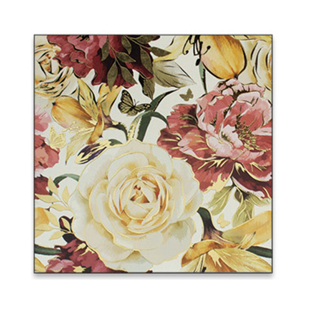 Ευχετήρια Κάρτα''Gold Flowers'' Λευκό Τριαντάφυλλο