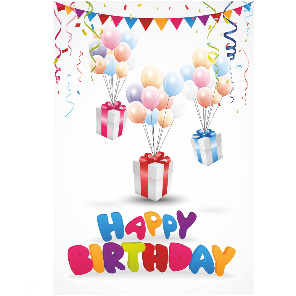 Ευχετηρια Καρta Happy Birthday Μπαλονια! 12X17 Εκ