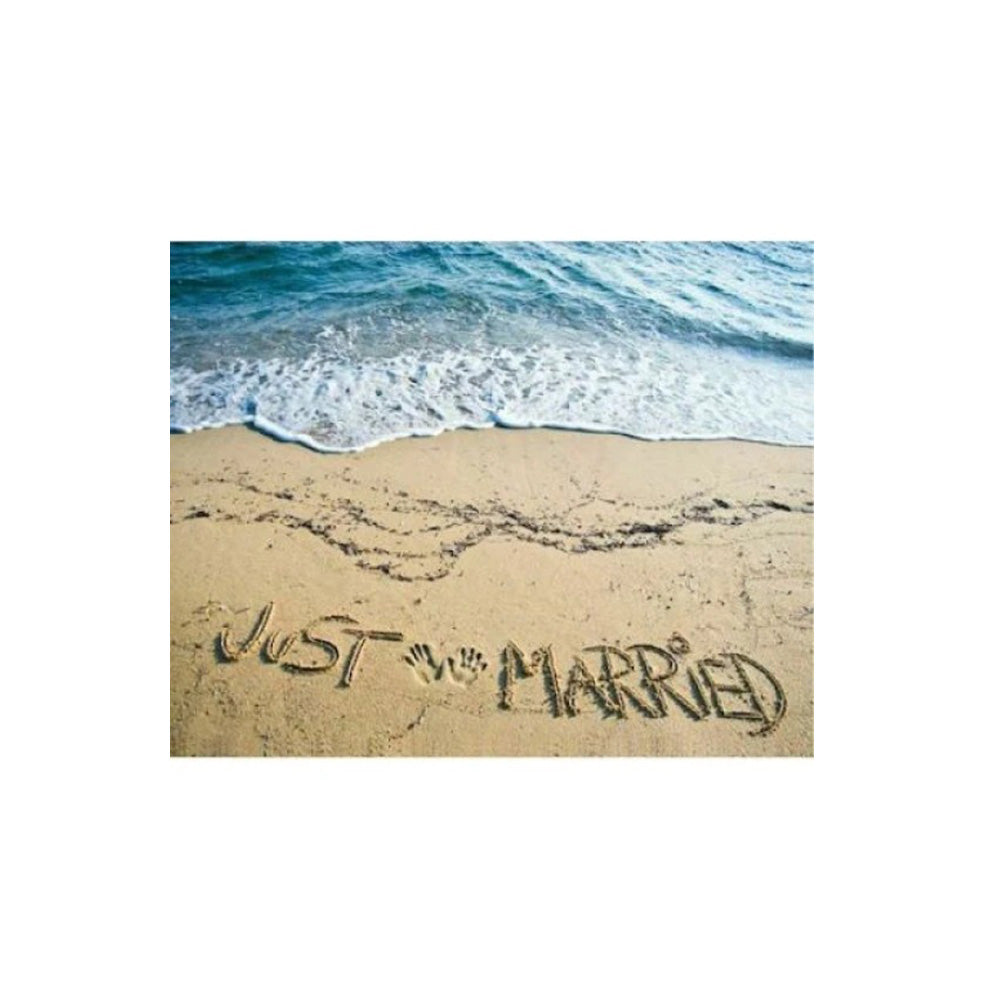 ManiakasΕυχετήρια Κάρτα Γάμου Just Married ΄΄Παραλία΄΄ 9x11 Εκpapell.gr