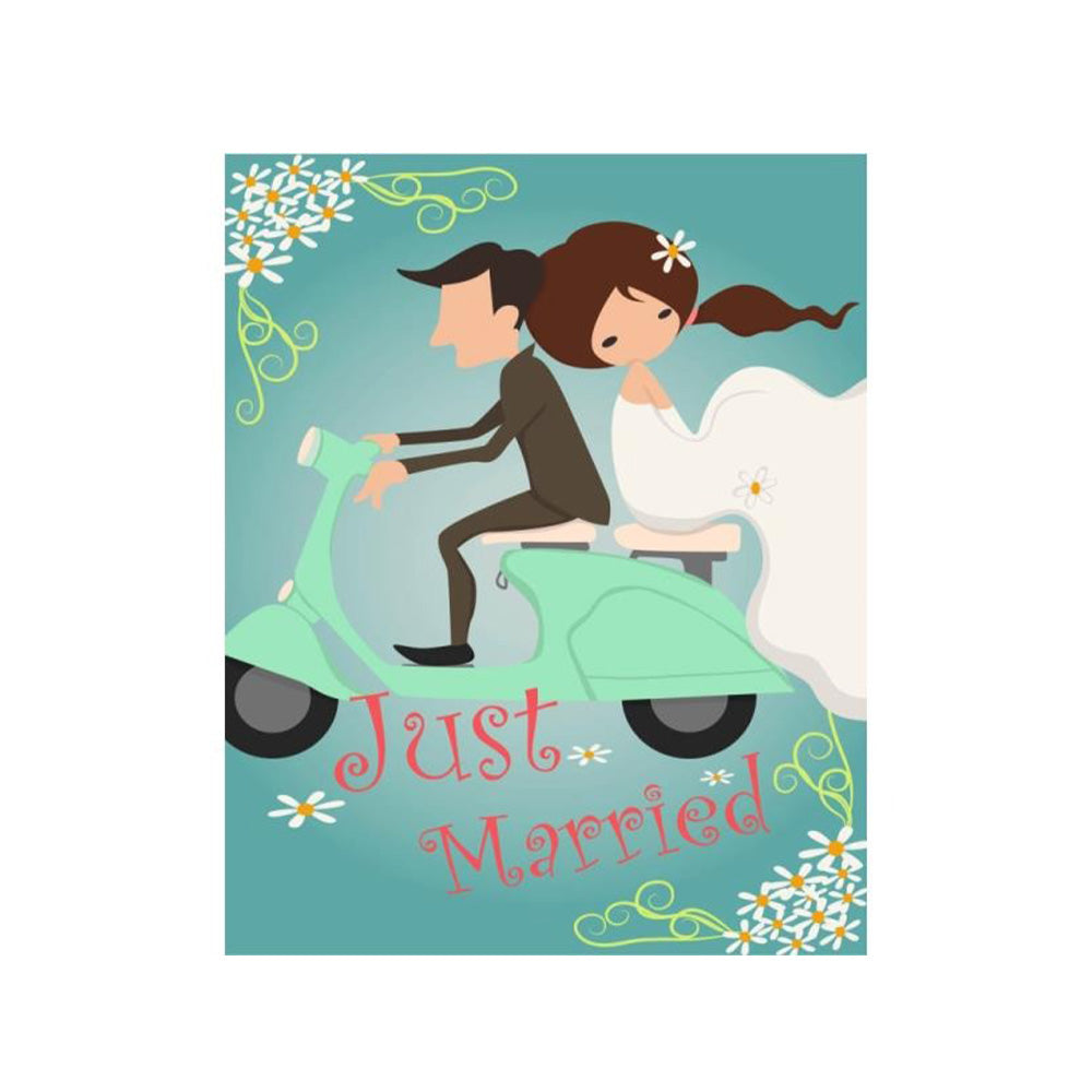 ManiakasΕυχετήρια Κάρτα Γάμου Just Married ΄΄Vespa΄΄ 9x11 Εκpapell.gr