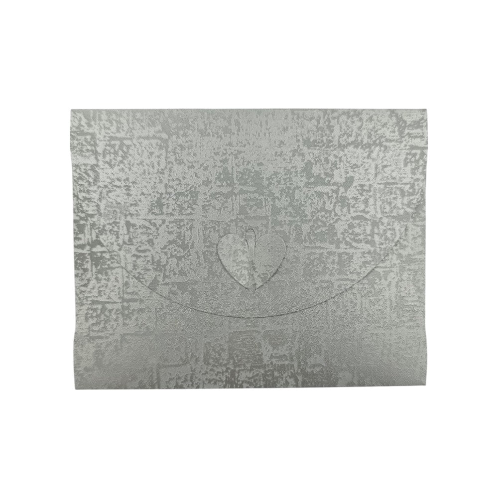 Ευχετήρια Κάρτα Καρδιά Ανάγλυφη Ασημί