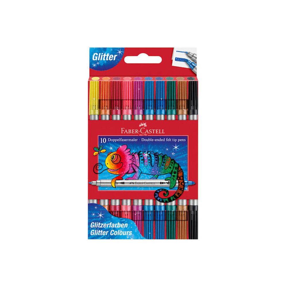 Faber-Castell Μαρκαδόροι Glitter Διπλοί 10 Τεμάχια