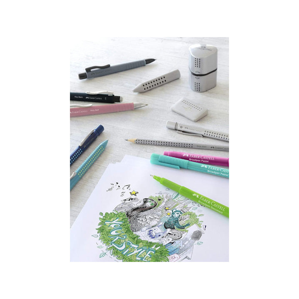 Faber-Castell Polymatic Μηχανικό Μολύβι Με Γόμα Μαύρο 0.7mm 