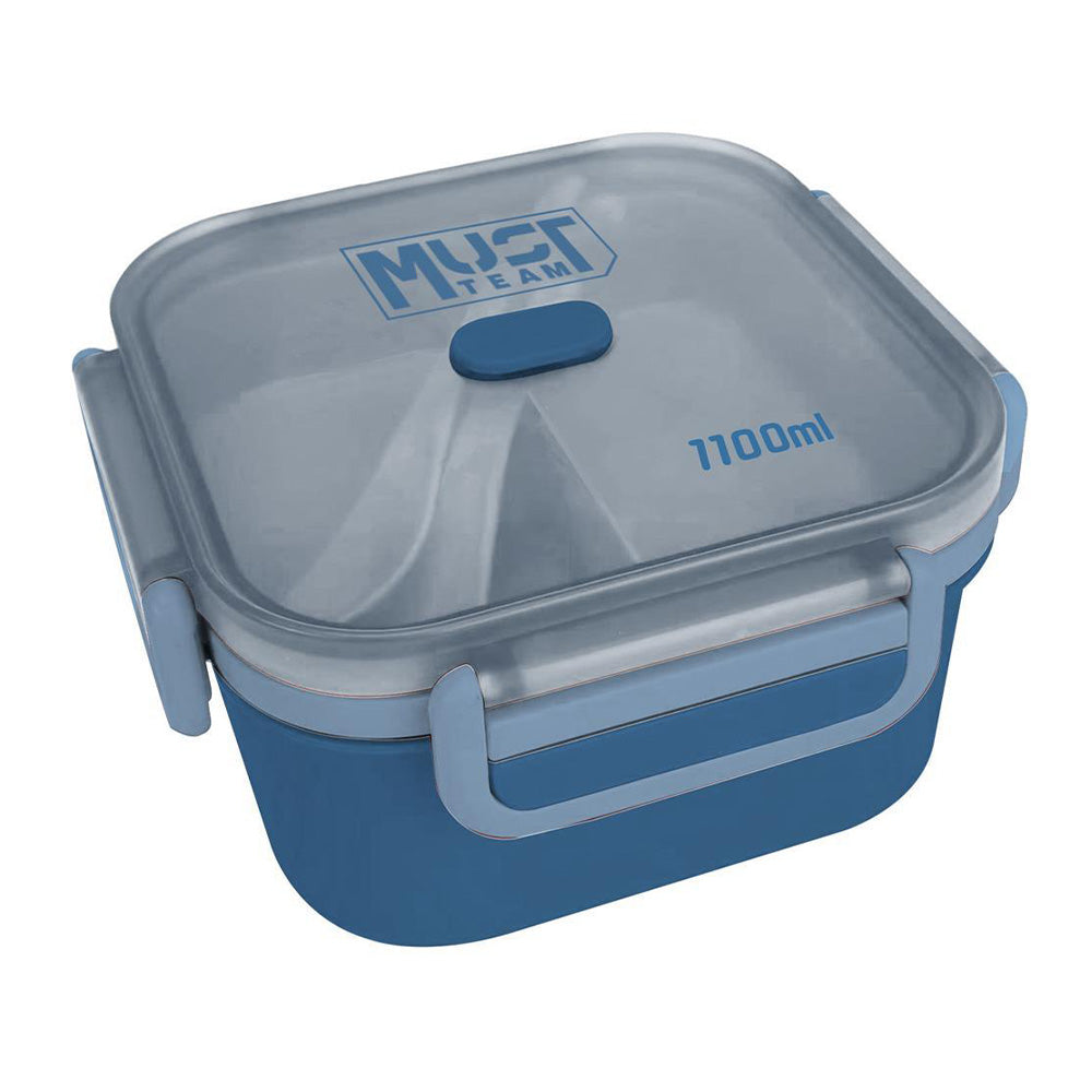 Must TeamMust Team Φαγητοδοχείο 1100ml Pp Πλαστικό Με Πιρούνι Και Κουτάλι 16,6x16,6x8,8 Εκpapell.gr
