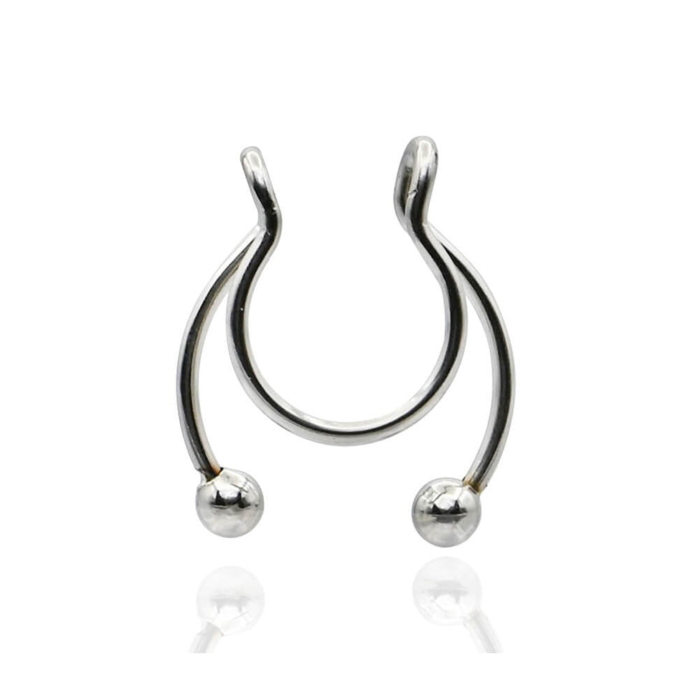 Asimi Fake Septum από Χειρουργικό Ατσάλι 316L Ασημί Χρώμα - 1 Τμχ
