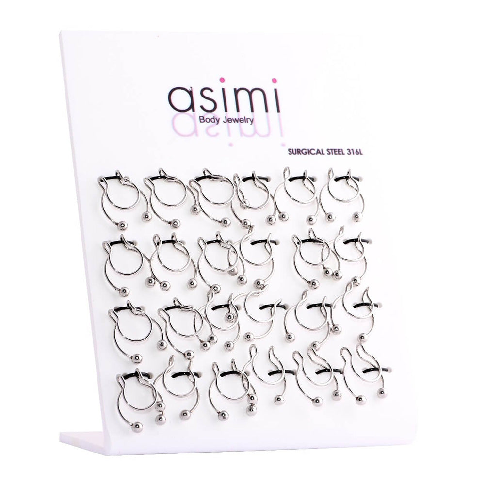 Asimi Fake Septum από Χειρουργικό Ατσάλι 316L Ασημί Χρώμα - 1 Τμχ