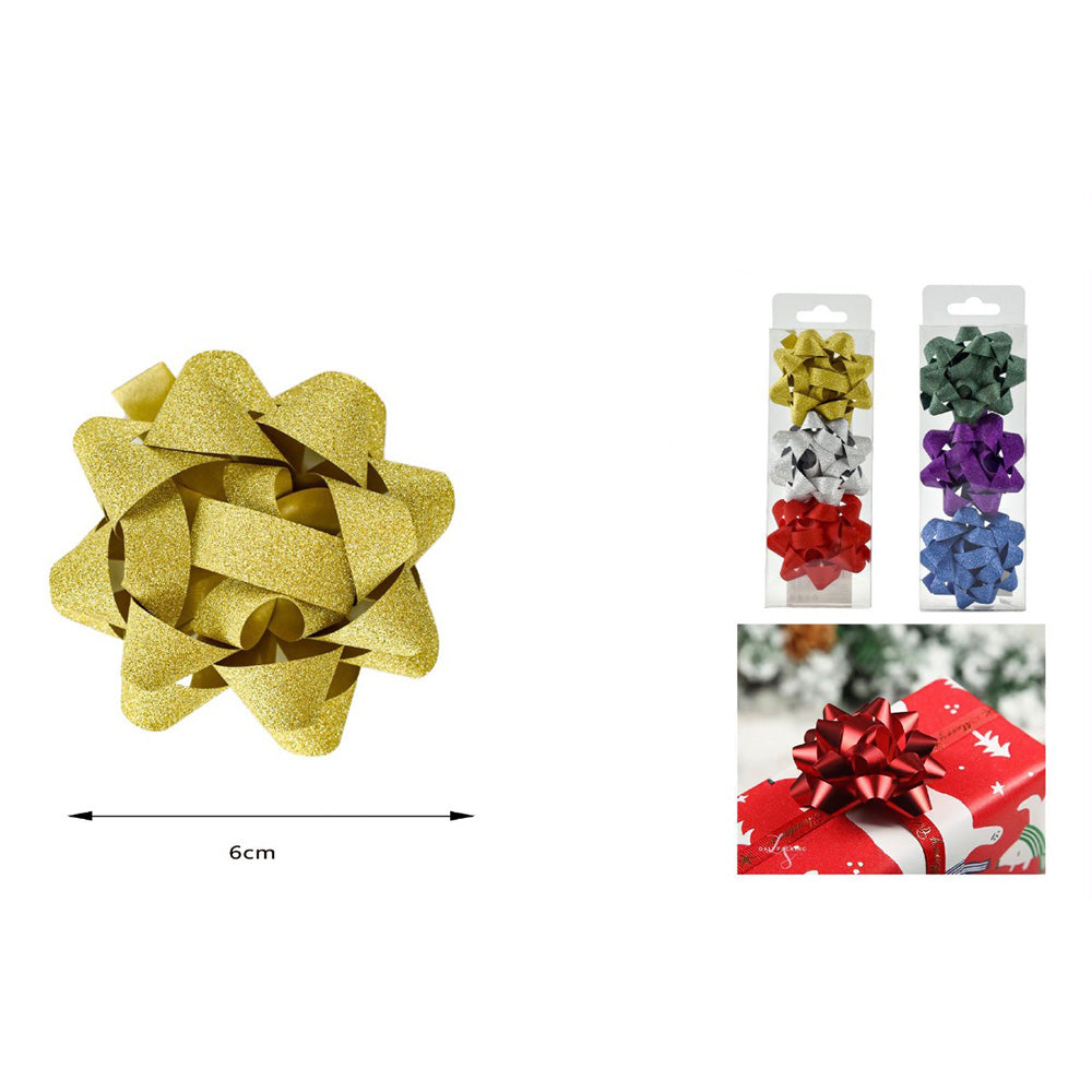 Σετ Φιογκάκια Διακόσμησης Glitter 3 Χρώματα 6 εκ 