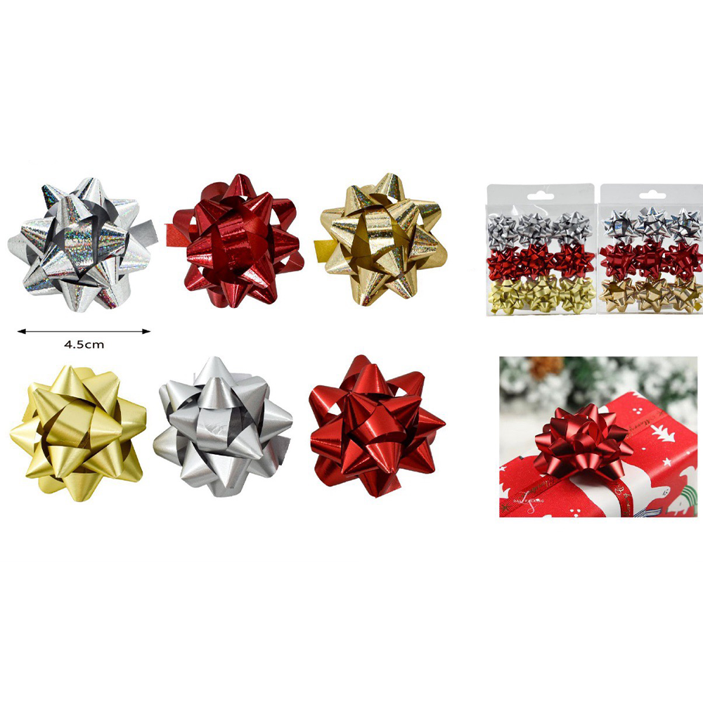 OEMΦιογκάκια Συσκευασία Δώρου  Κόκκινα / Χρυσά / Ασημί 4.5 εκ 9 Τμχpapell.gr