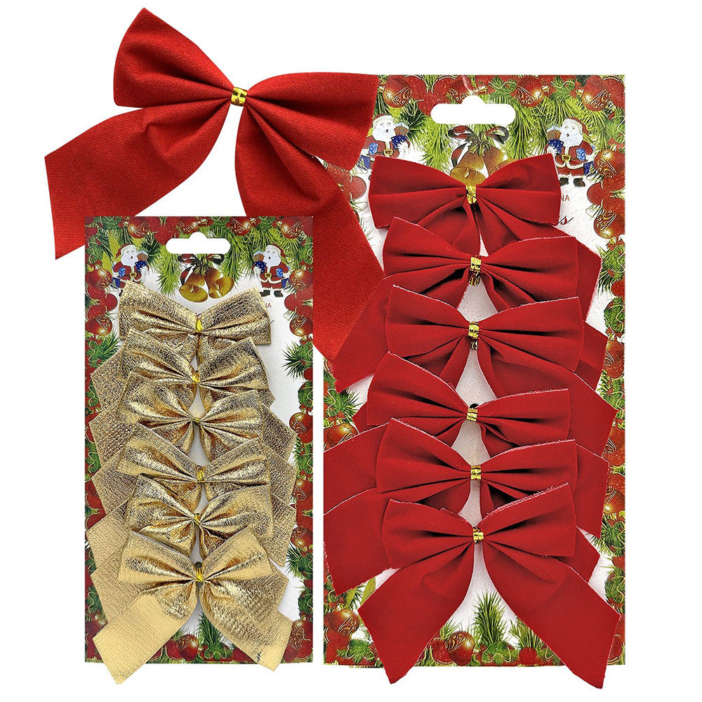 Φιόγκοι Χριστουγέννων – Σετ 6 τεμαχίων 8εκ, Χρυσό ή Ασημί (1τμχ)