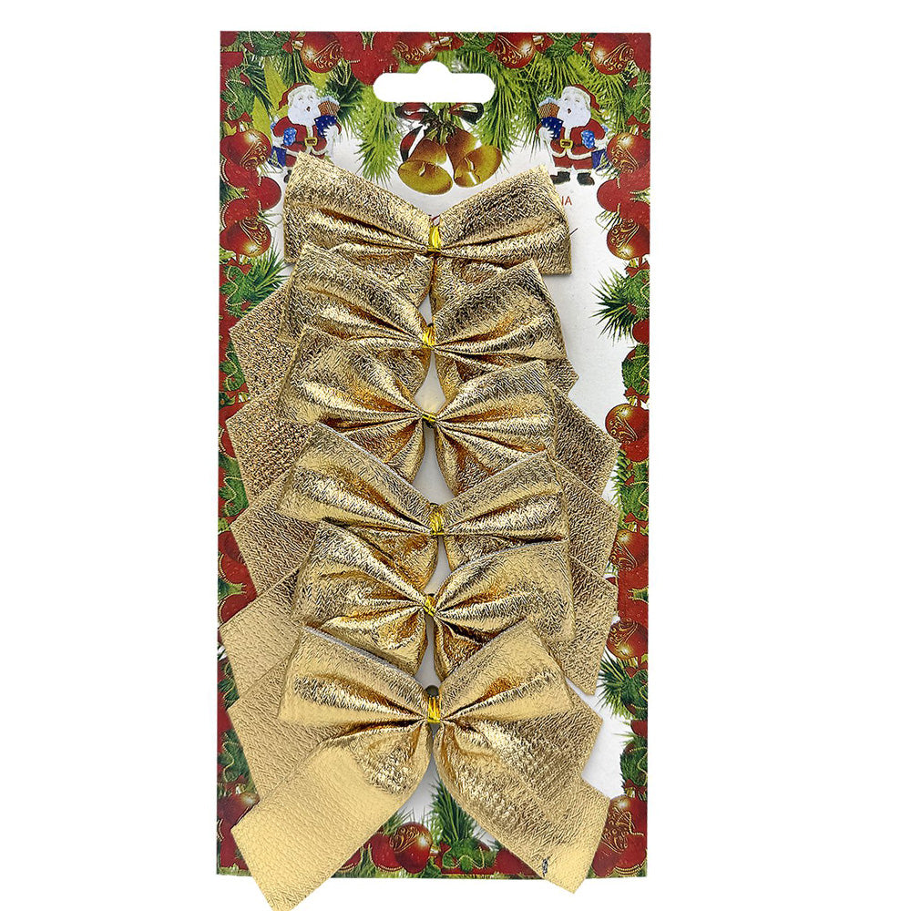 Φιόγκοι Χριστουγέννων – Σετ 6 τεμαχίων 8εκ, Χρυσό ή Ασημί (1τμχ)