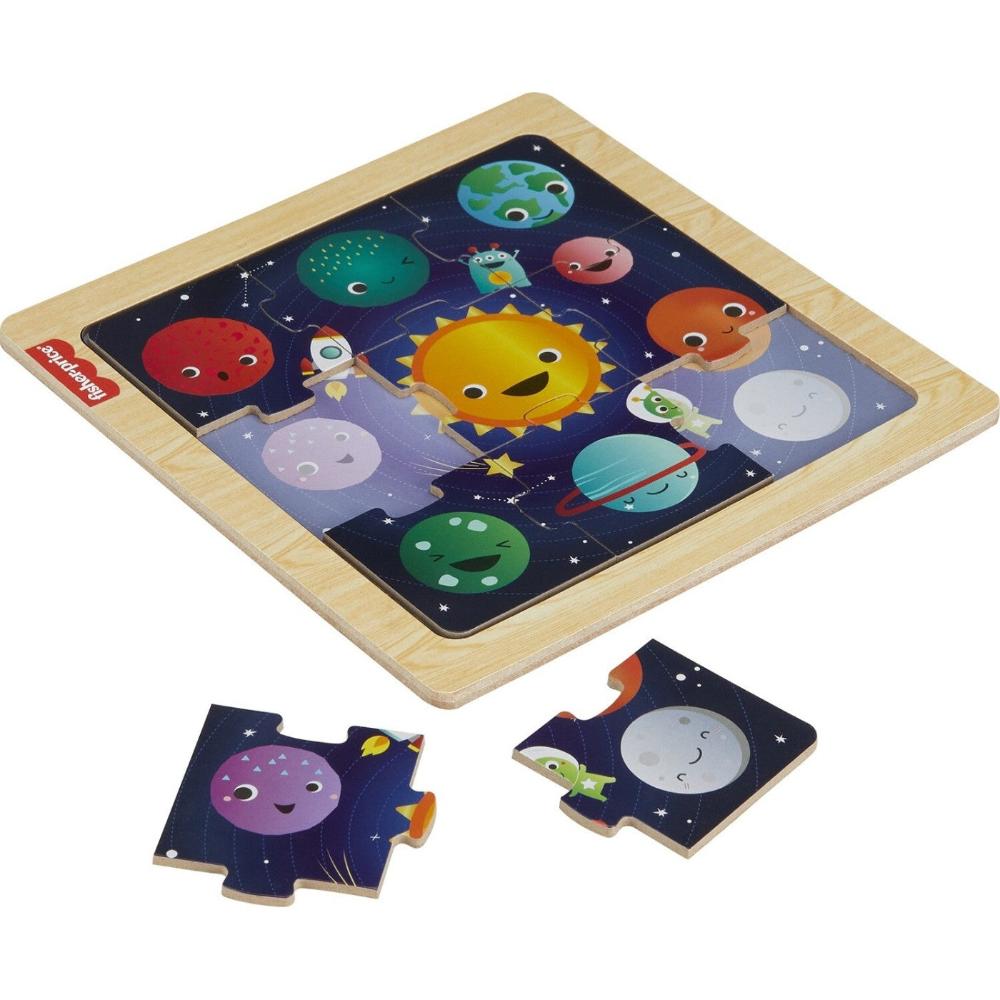 Fisher-Price Ξύλινο Puzzle 9 Τεμάχια Πλανήτες