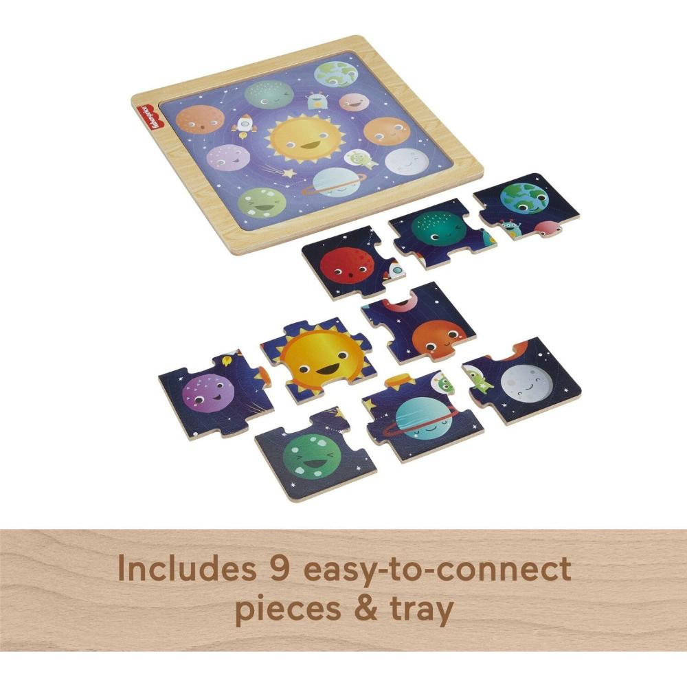 Fisher-Price Ξύλινο Puzzle 9 Τεμάχια Πλανήτες