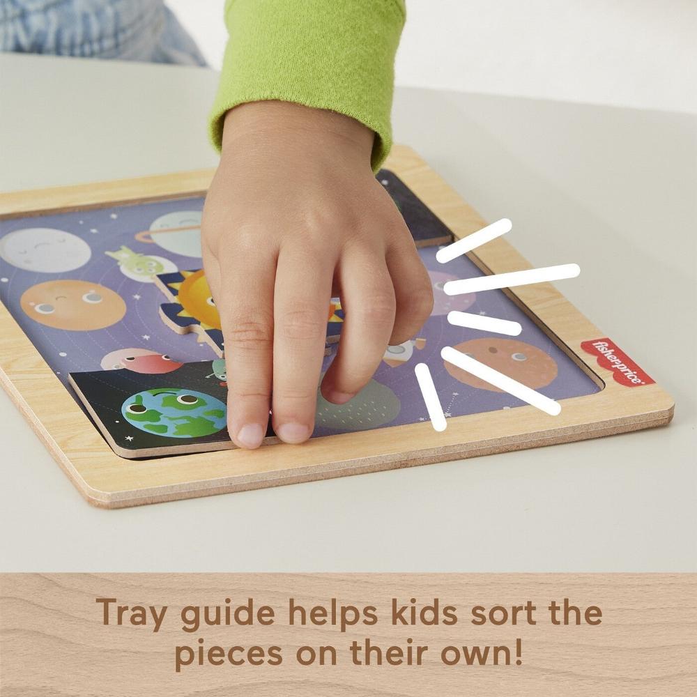 Fisher-Price Ξύλινο Puzzle 9 Τεμάχια Πλανήτες