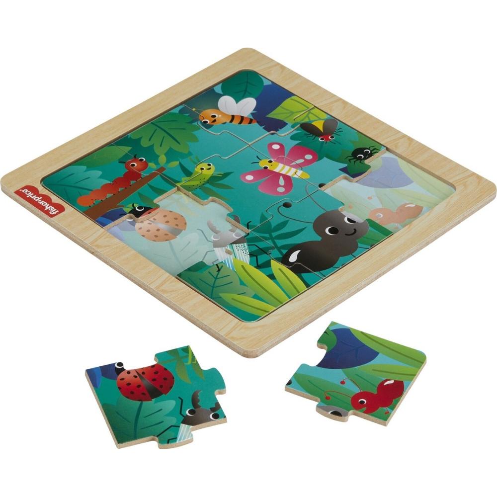 MattelFisher-Price Ξύλινο Puzzle 9 Τεμάχια Έντομαpapell.gr