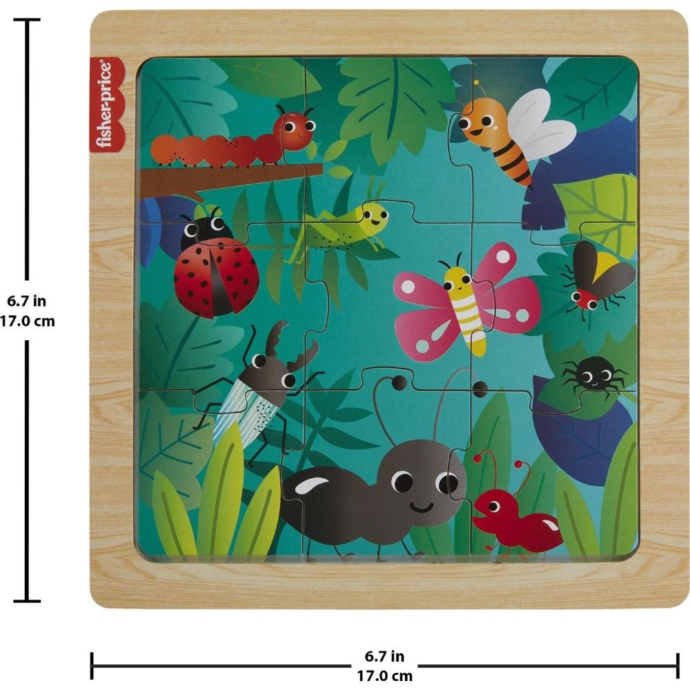 MattelFisher-Price Ξύλινο Puzzle 9 Τεμάχια Έντομαpapell.gr