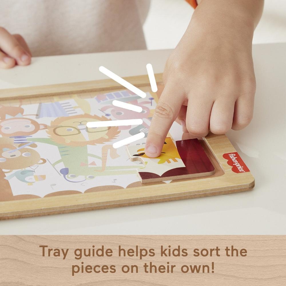 Fisher-Price Ξύλινο Puzzle 9 Τεμάχια Ζώα