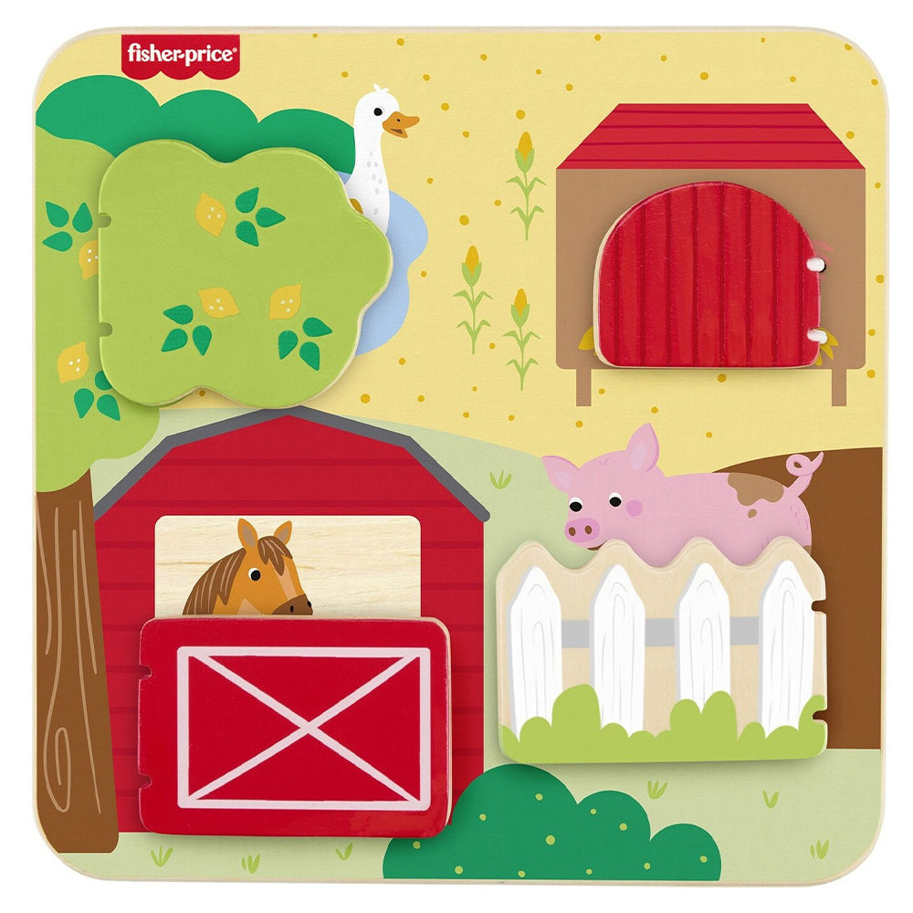 MATTELMattel Fisher-Price Peekaboo Ξύλινος Πίνακας Ζωάκια Φάρμας Εκπαιδευτικό Παιχνίδιpapell.gr