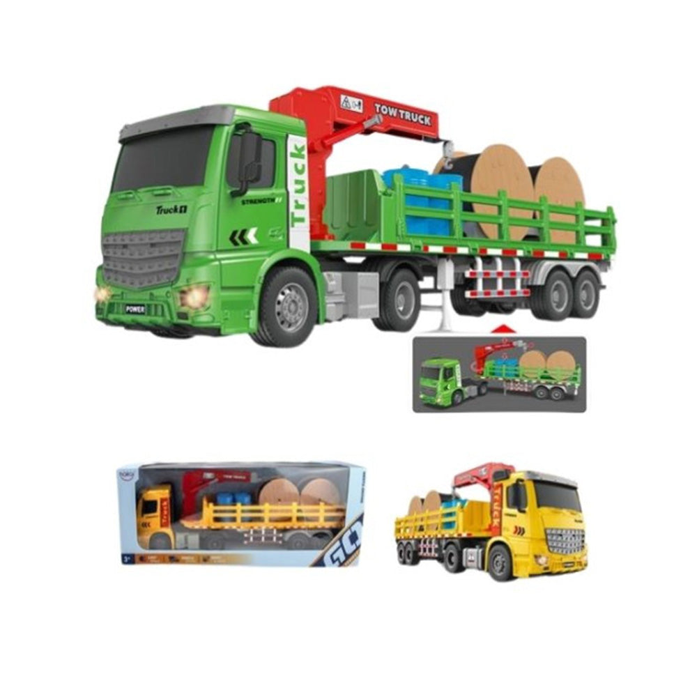 Φορτηγό Μεταφοράς 1:16 Friction Με Γερανό, Ήχο & Φως 2 Χρώματα 45X18X13εκ