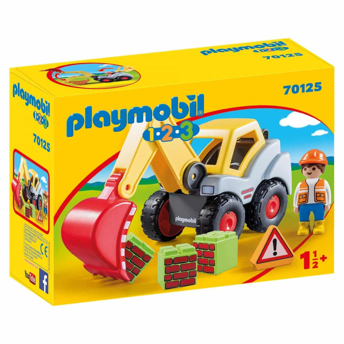 70125 Playmobil 1-2-3 Φορτωτης Εκσκαφεας