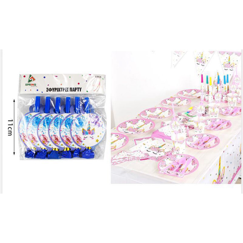 OEMΣφυρίχτρες Φρου- Φρου Για Party Unicorn Μπλε 11εκ 6 Τμχpapell.gr