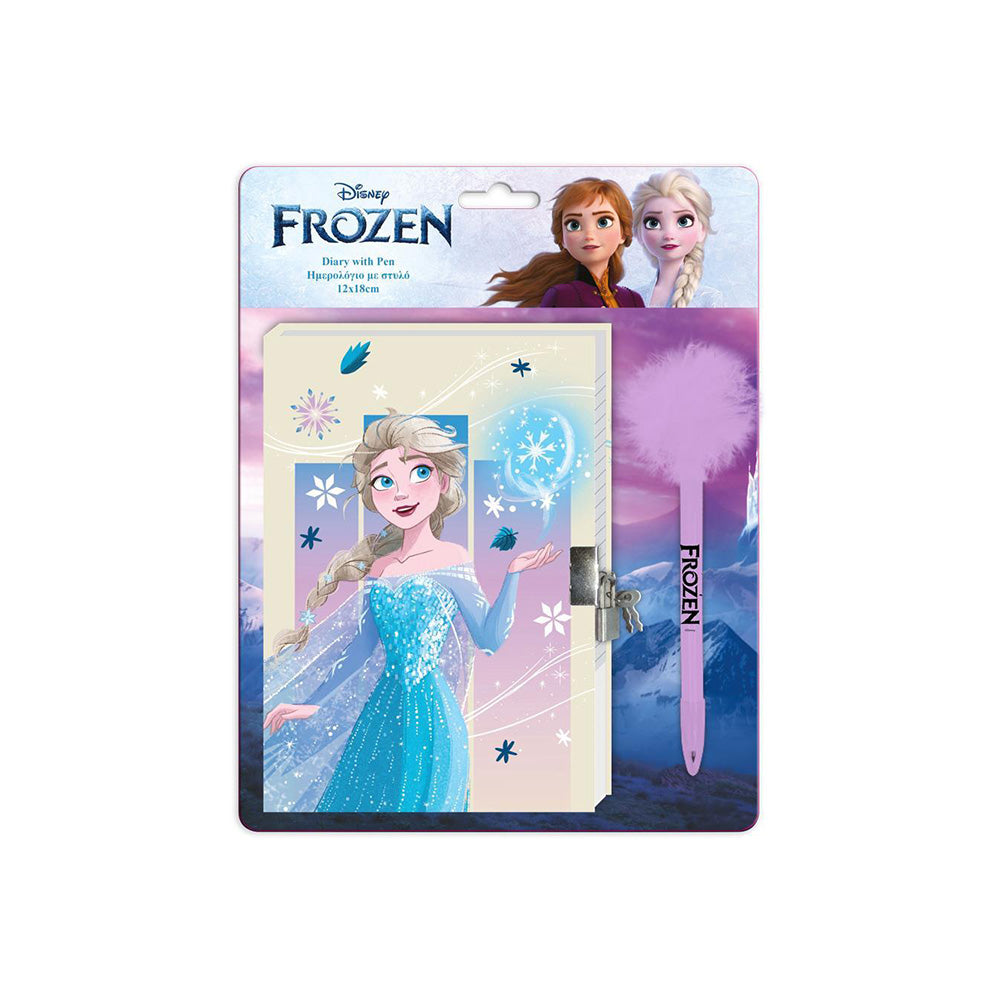 Frozen Ημερολόγιο με Κλειδαριά 12x18 εκ. 60 Φύλλα & Στυλό με Pom Pom