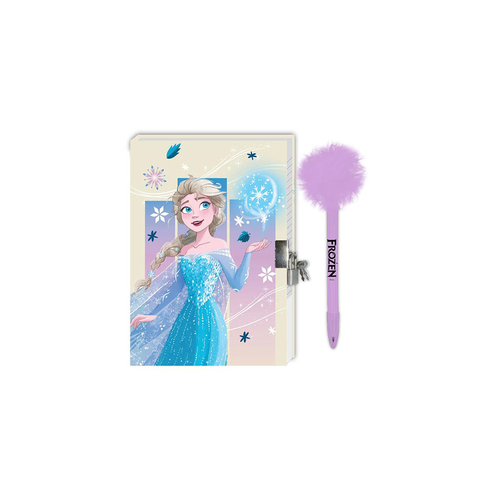 Frozen Ημερολόγιο με Κλειδαριά 12x18 εκ. 60 Φύλλα & Στυλό με Pom Pom