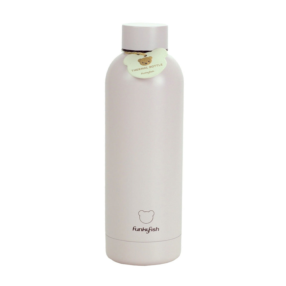 FunkyFish Παγούρι Θερμός Ανοξείδωτο Bear Μπεζ 500 ml