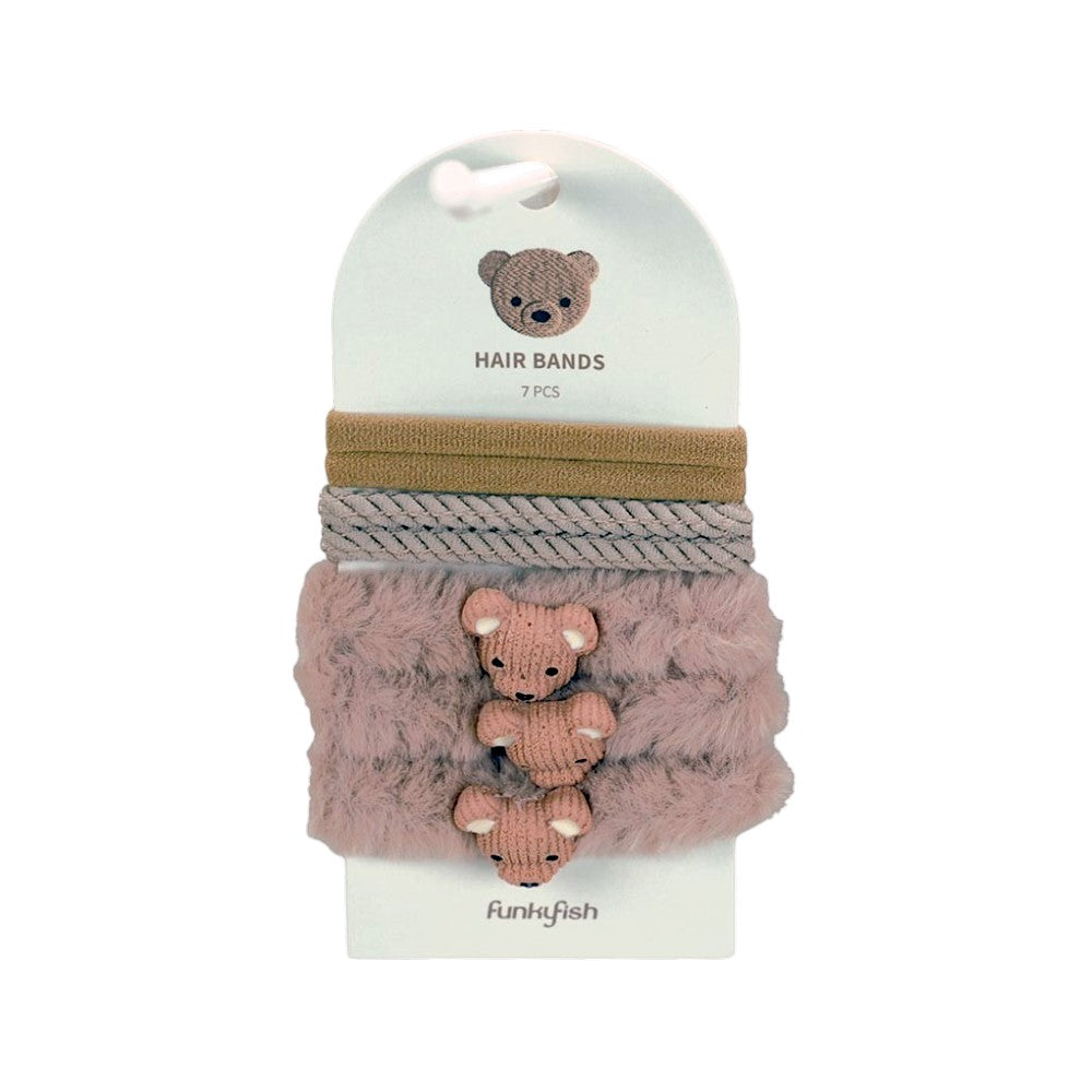 FunkyFish Λαστιχάκια Μαλλιών Brown Bear Σετ 7 Τεμαχίων