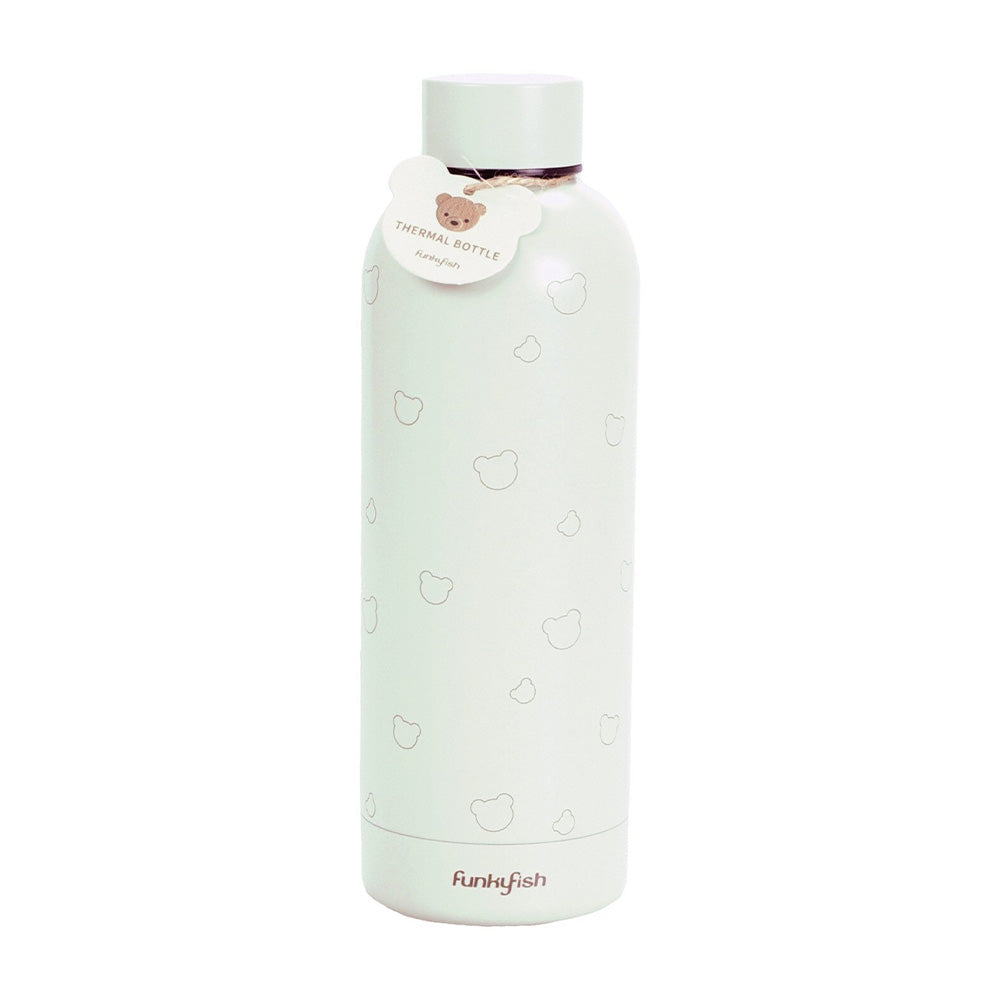 FunkyFish Παγούρι Θερμός Ανοξείδωτο Bear Λευκό 500 ml